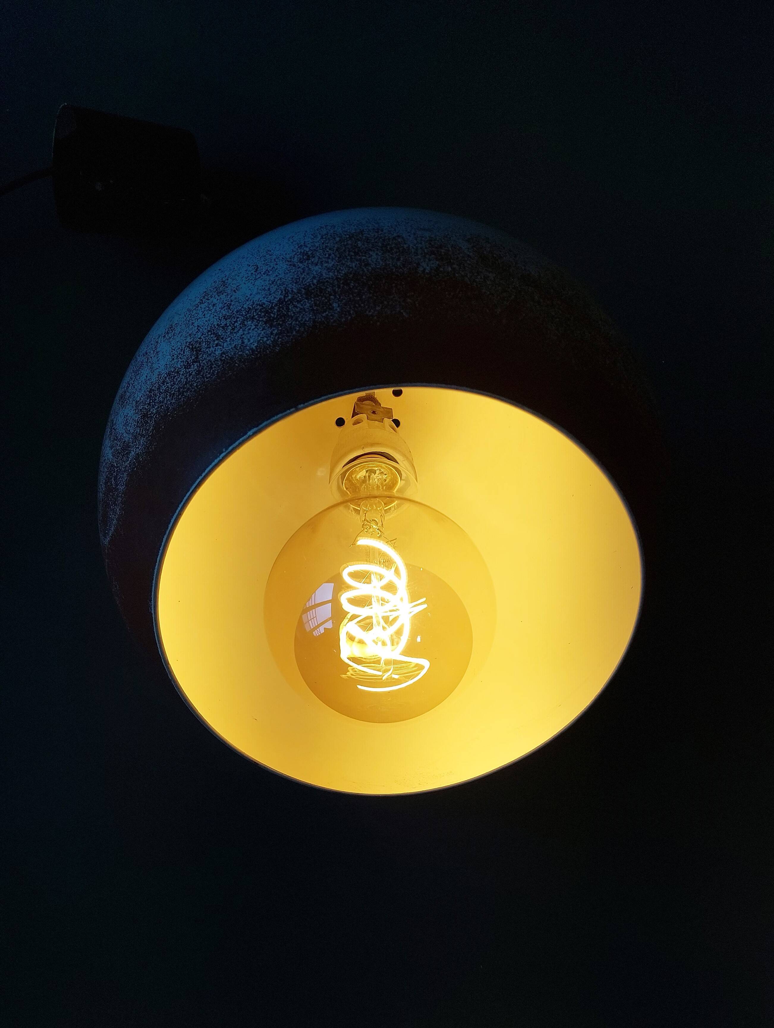 Raak pendant lamp 1960/70 in white and red metal.