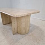 Italian Coffee Table in Travertine, 1980s