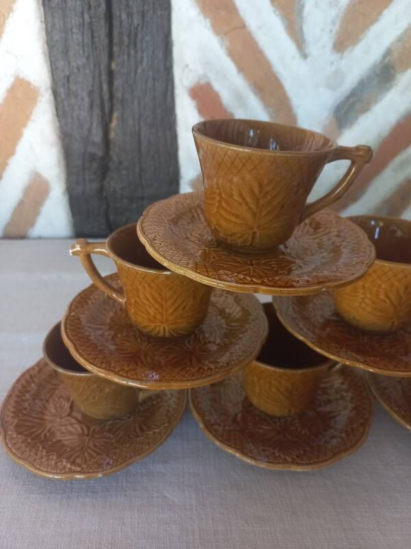 Cups and saucers coffee service Gien Primefleur