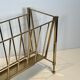 Neoclassical brass magazine rack attributed to Maison Ramsay.