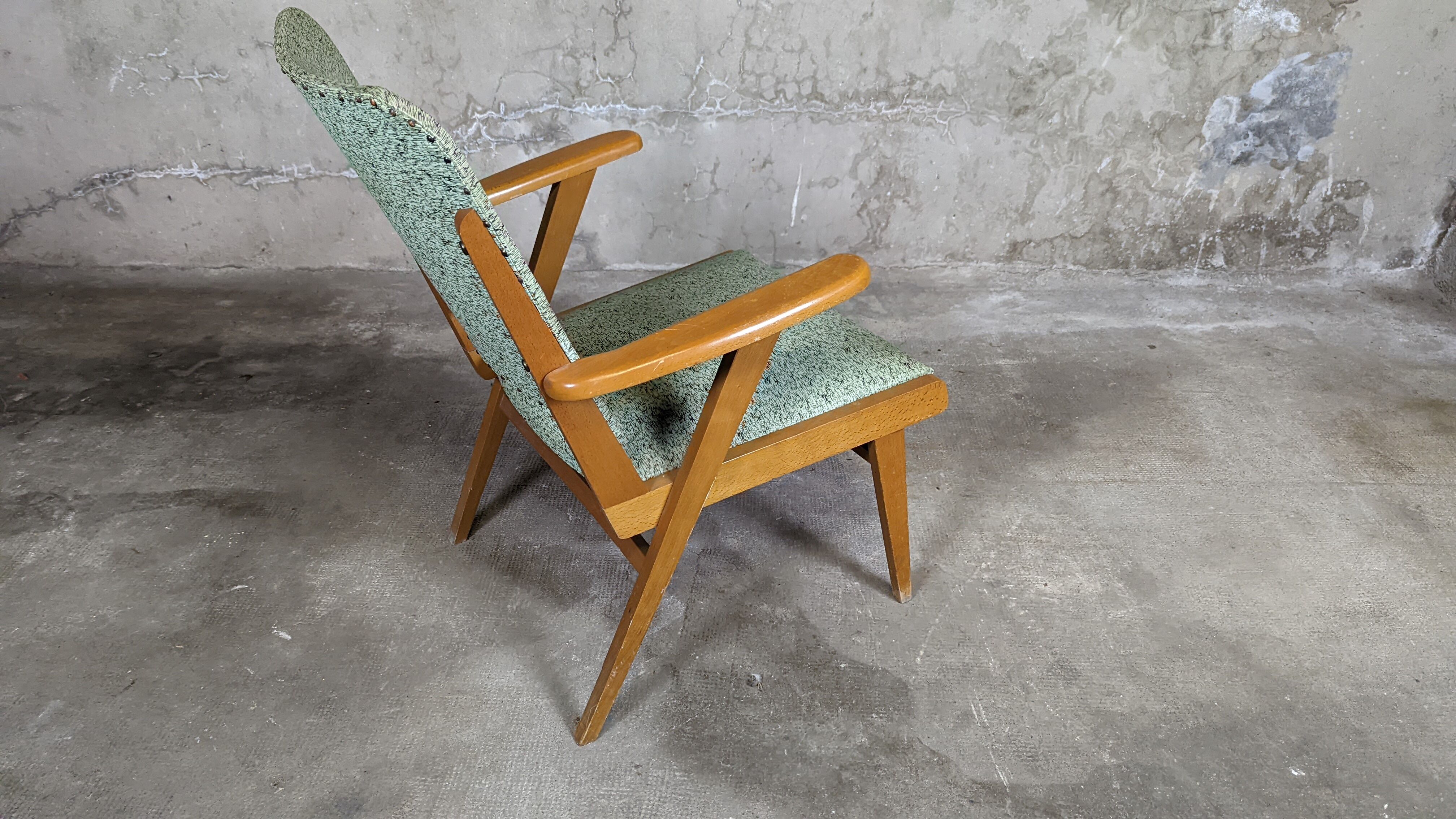 Scandinavian compass foot armchair