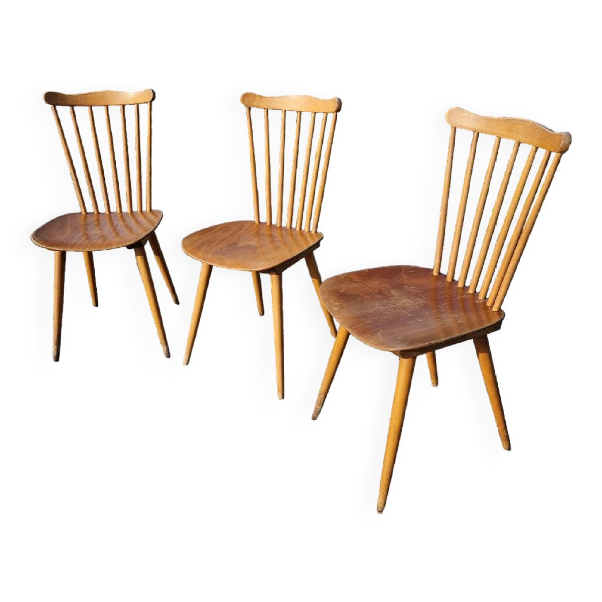 Set of 3 Baumann bistro chairs, Menuet model