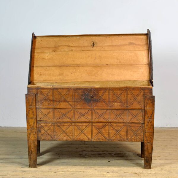 Coffre de berger ancien, années 1850