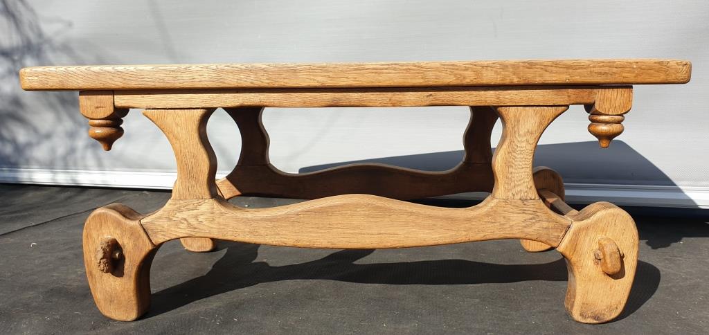 Medieval solid oak coffee table
