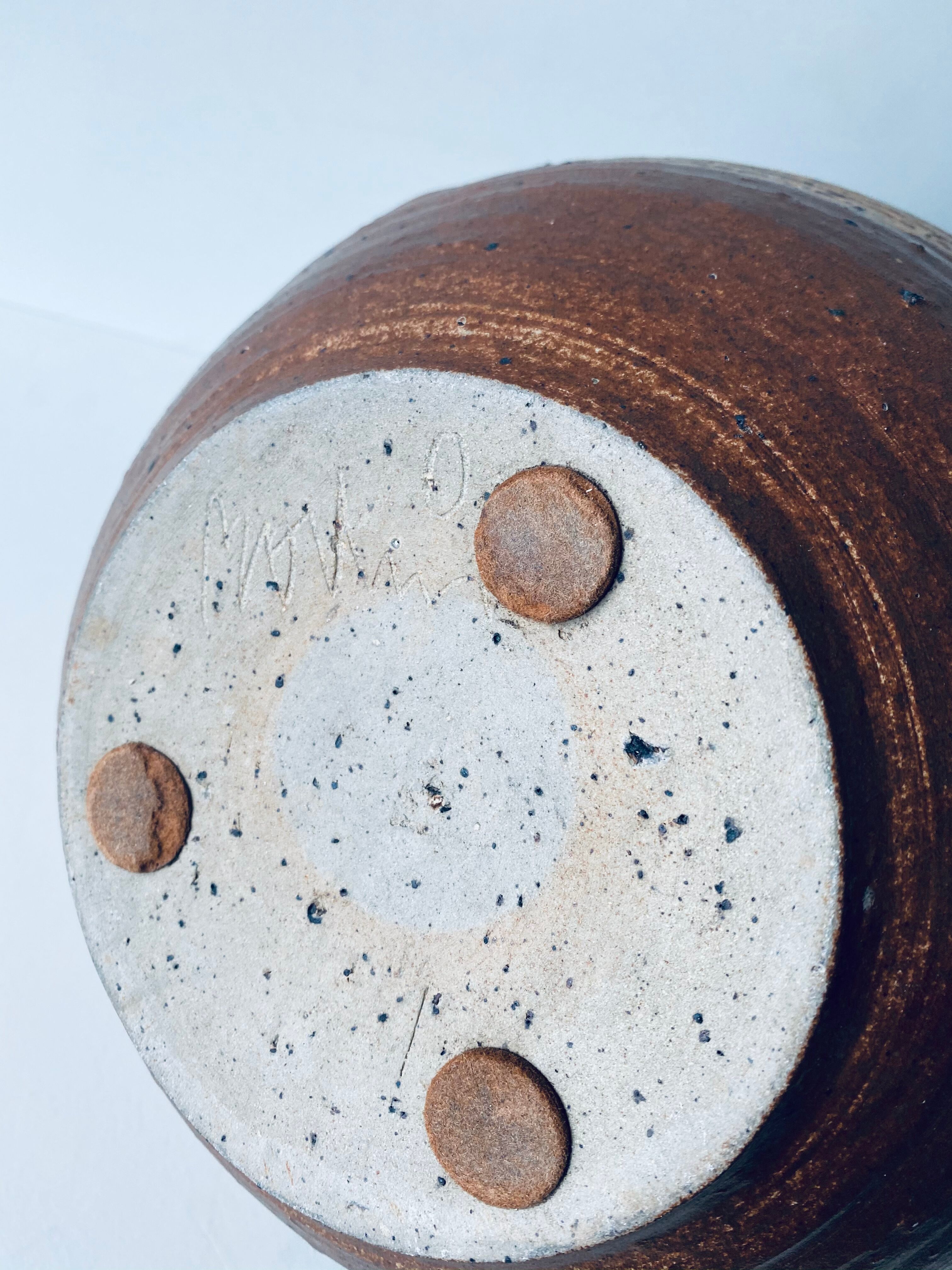 Signed sandstone bowl