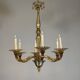 Venetian chandelier in gilded Murano glass by Venini circa 1920, 6 light arms.