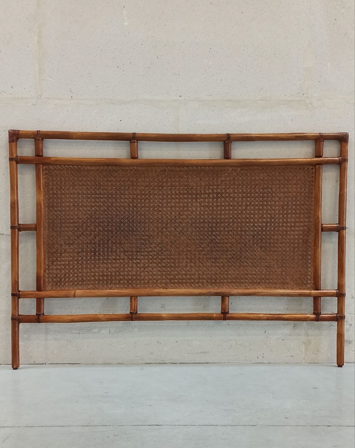 Traditional bamboo and cane headboard, 70's