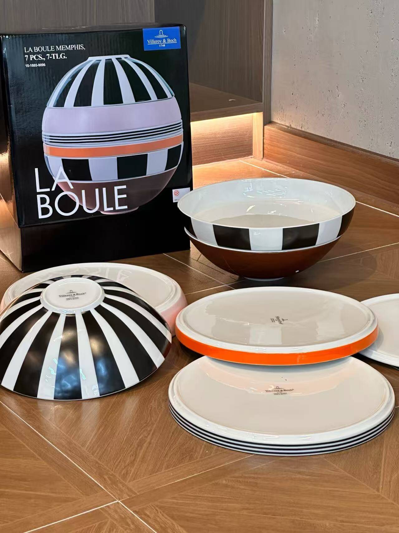 Villeroy & Boch La Boule Memphis – Service de table en porcelaine de 7 pièces