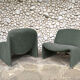 Paire de fauteuils Alky Giancarlo Piretti, Castelli 1970s, bouclé Minotti