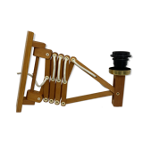 Extendable accordion wall lamp Scandinavian style in wood