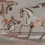 Carul: on horseback, original signed lithograph