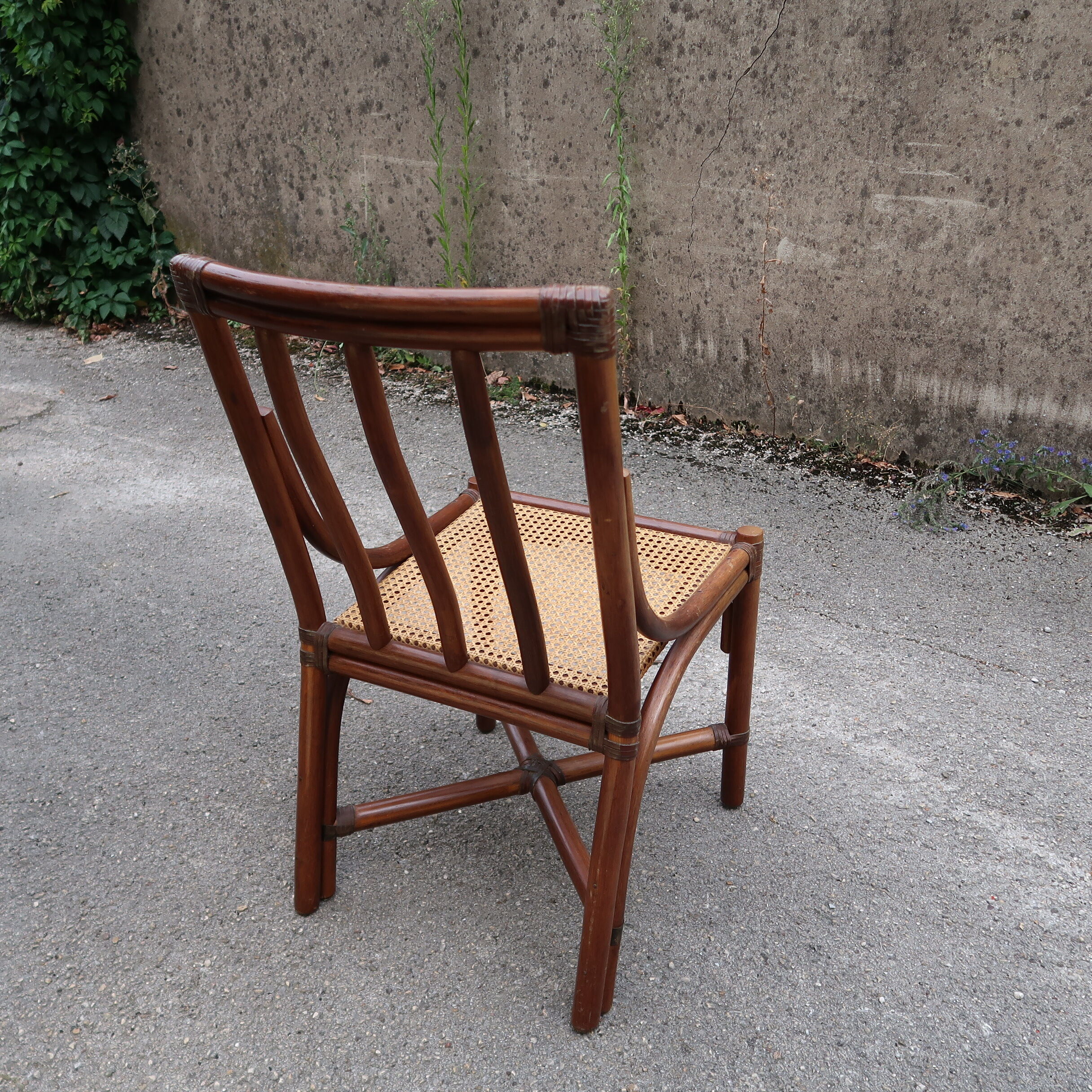 Office chair mc guire in bamboo and seat in cannage