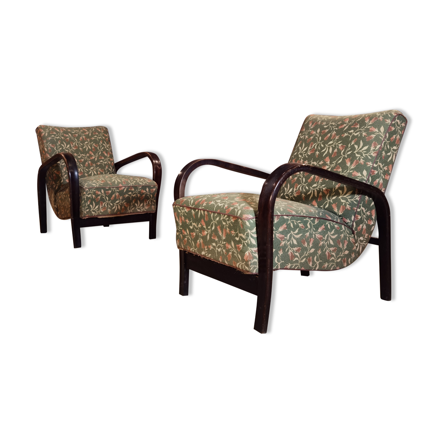 Pair of armchairs Art Deco Karel Koelka and Antonon Krop-ek