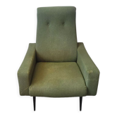 Fauteuil vintage style scandinave tissu vert