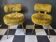 Vintage PELFRAN style armchairs with fur upholstery