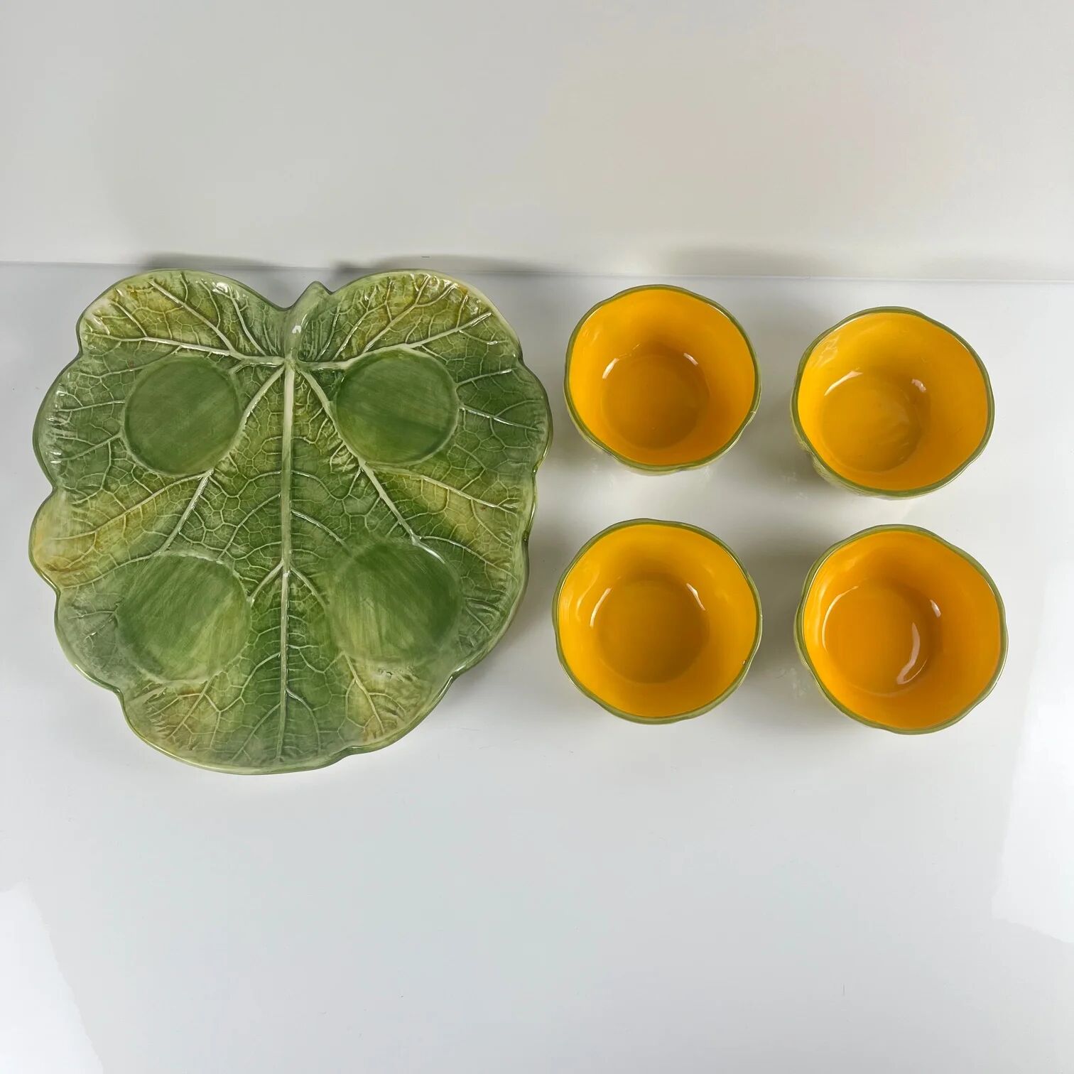 Melon service in earthenware for 4 people, 20th century