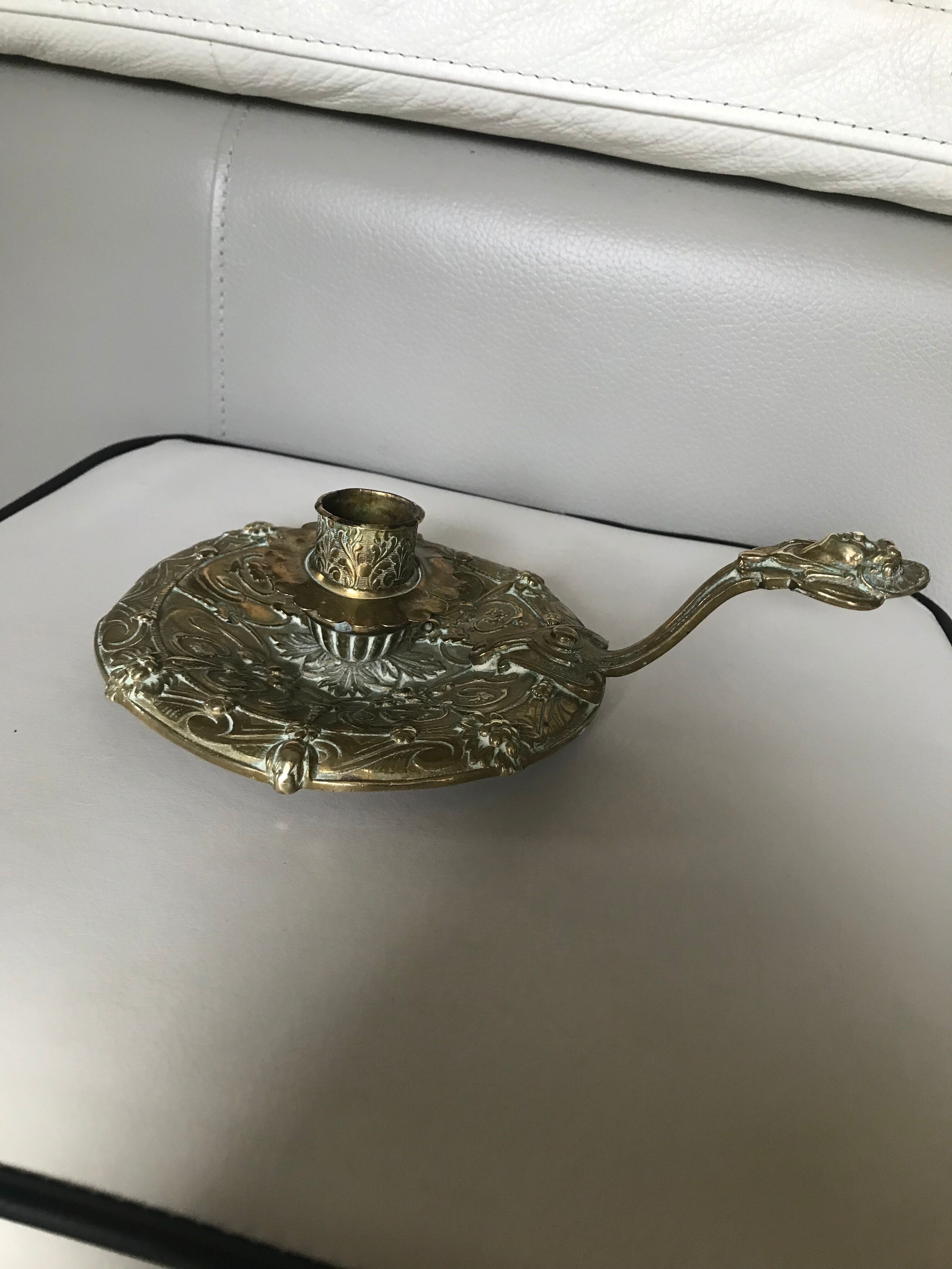 Solid brass candle holder