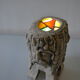 Lamp sculpture gallish head signed Mazoyer 1977