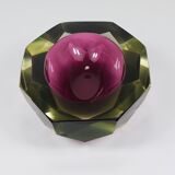 Flavio Poli Sommerso Caviar Murano Glass Bol Diamant par Seguso, Italie, années 1960