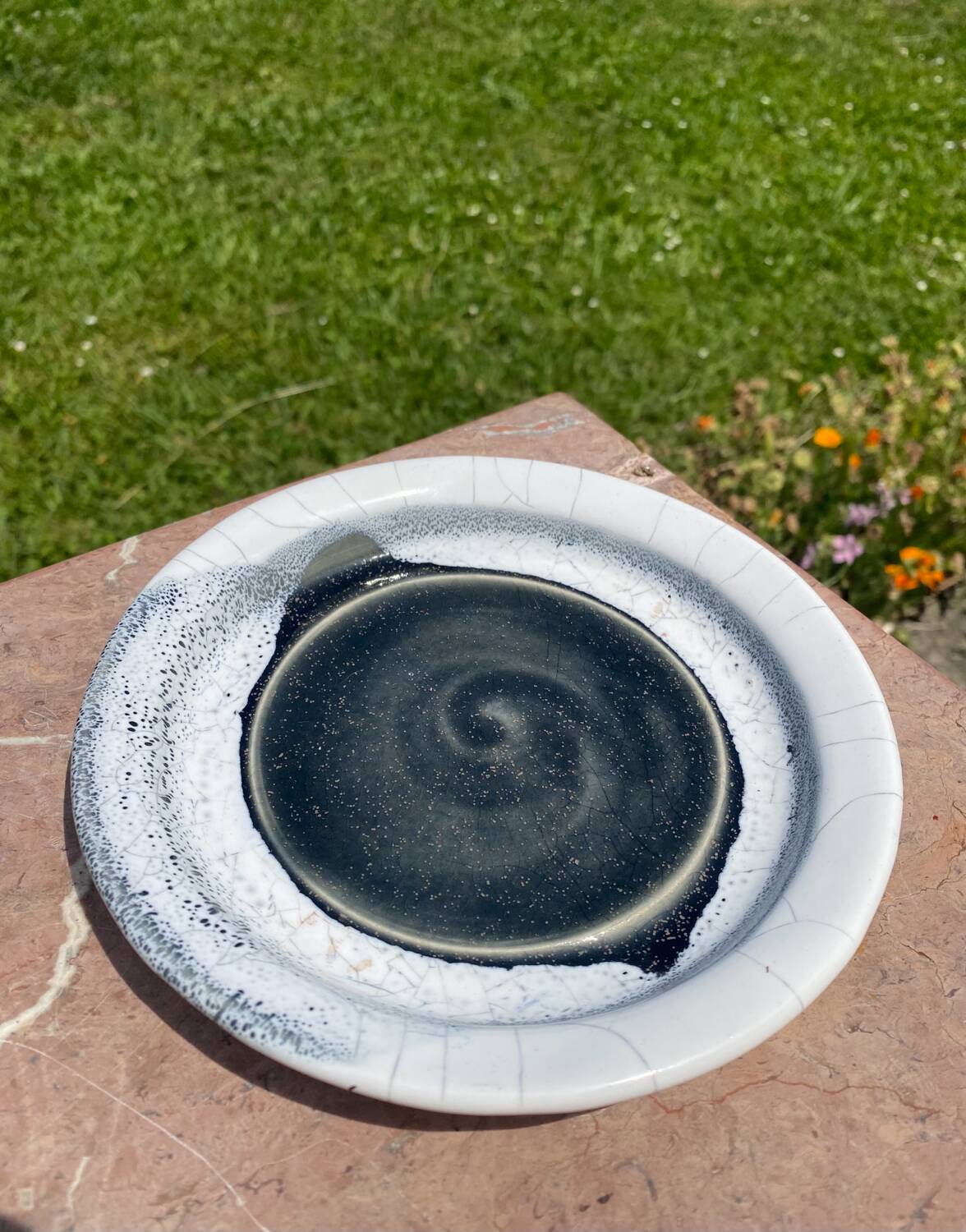 Signed ceramic butter dish