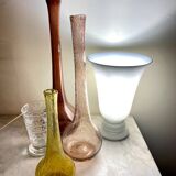 Lamoe tulipe en opaline, câble tissu neuf