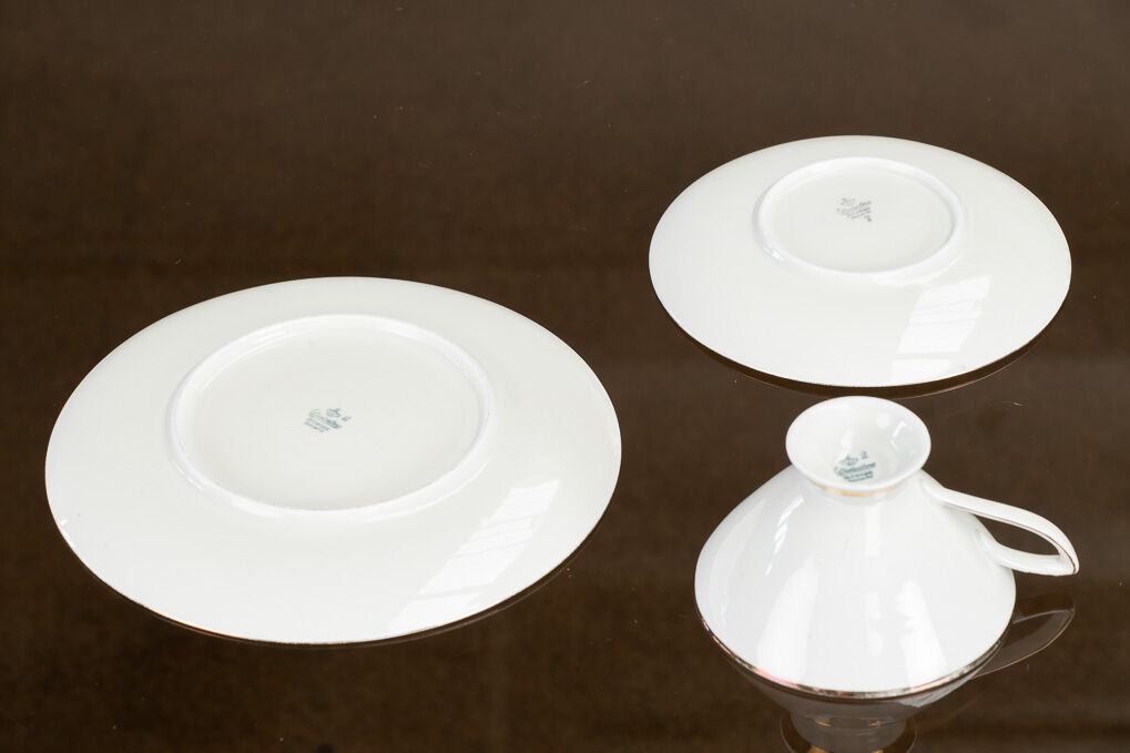 Cup and saucer set in bavaria 1950 porcelain