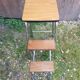 Vintage formica wood metal leg step stool