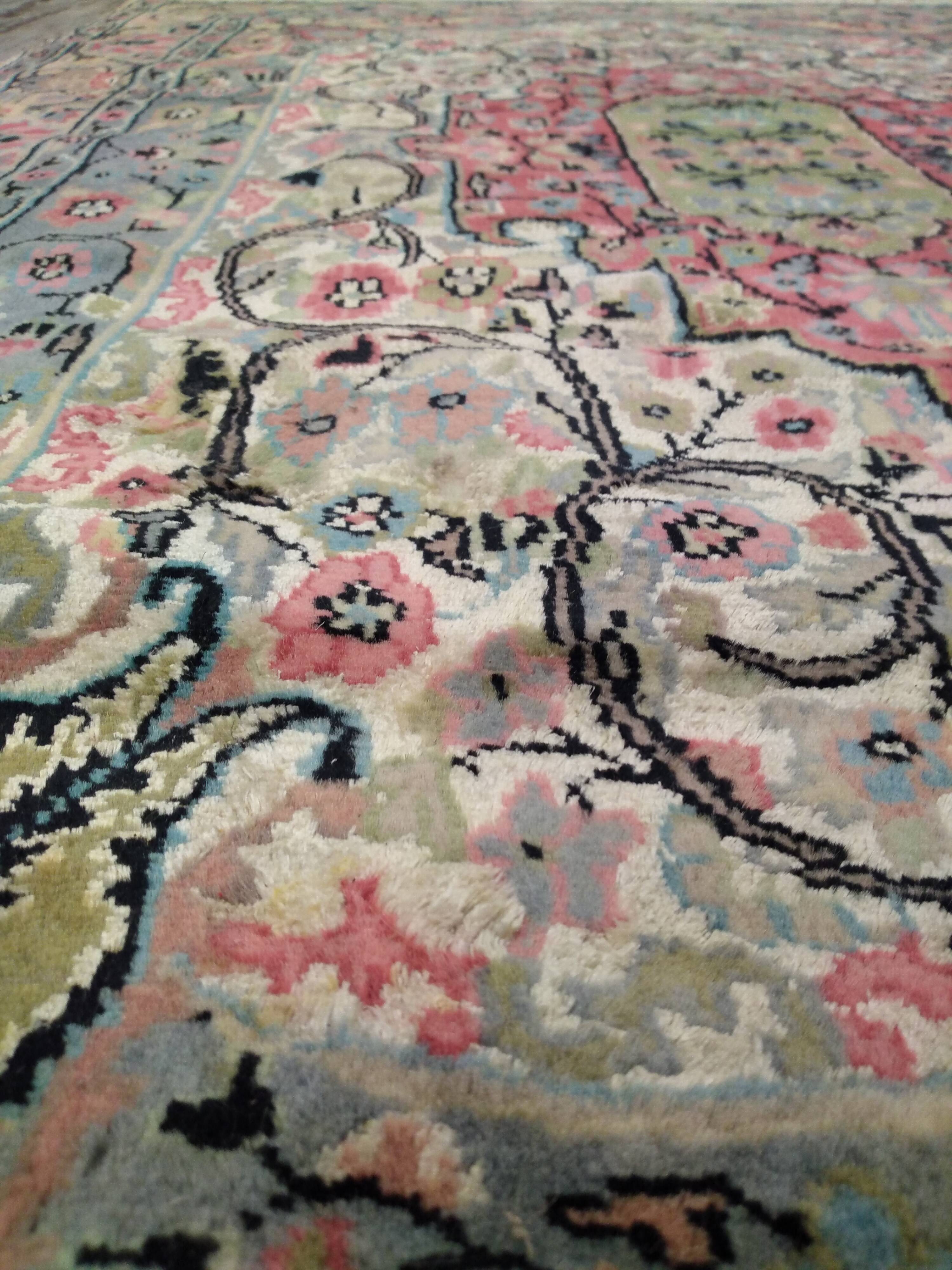 Persian wool and silk rug