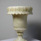 Large Medici alabaster/yellowish marble vase, Belle Époque style