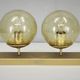 1970s Czech Space Age Double Wall Light with Amber Bubble Glass Globes