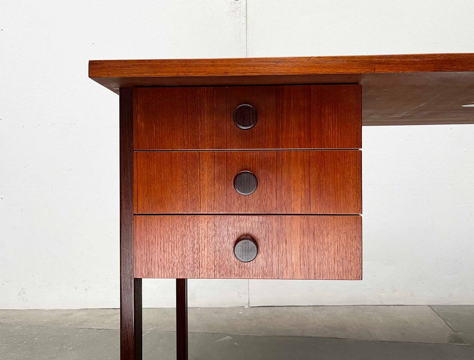 Mid-century modern teak desk by Asko Finland, 1960s.