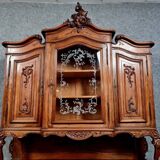 Louis XV Rocaille style two-part buffet in solid walnut circa 1880