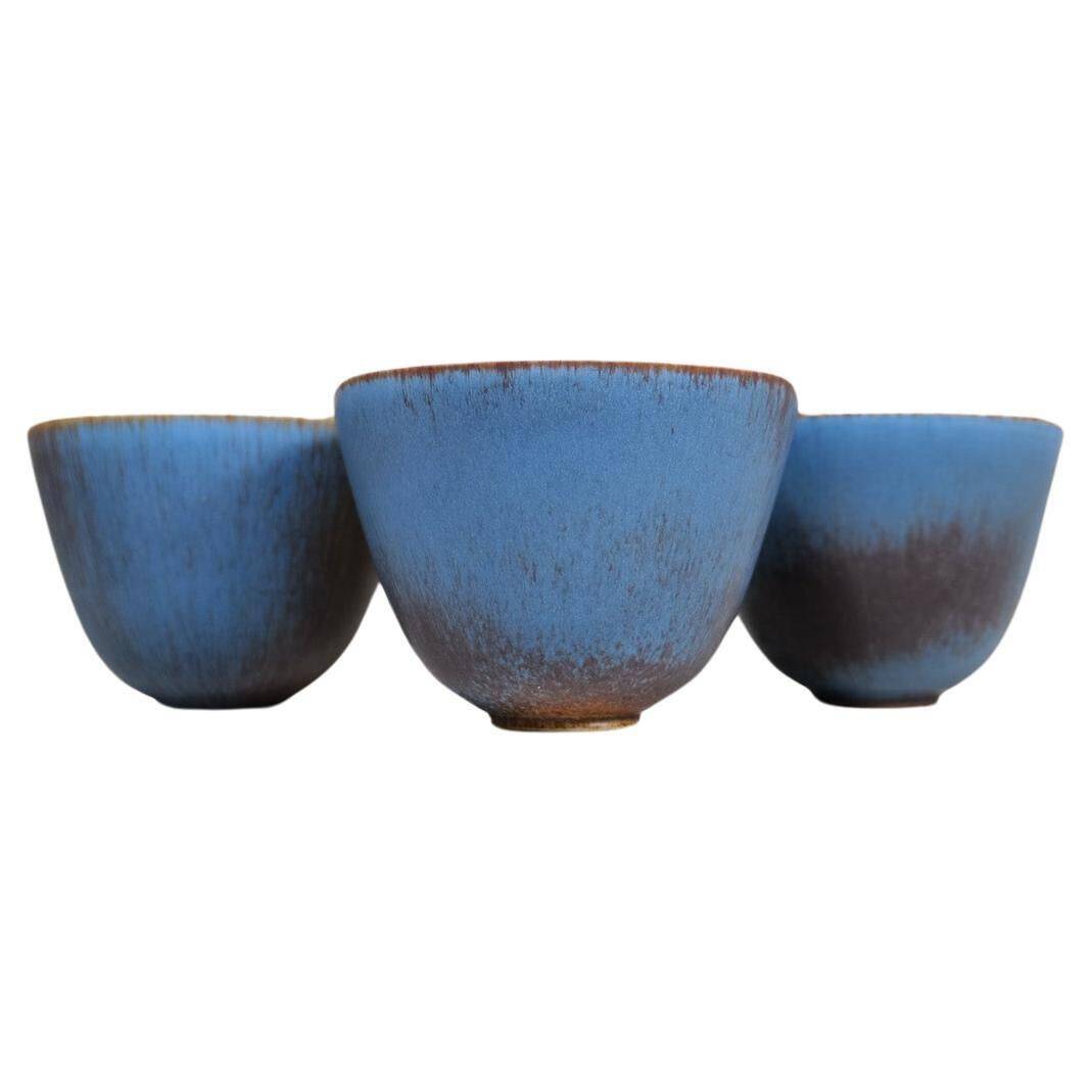 Mid-Century Modern Set of 3 Bowls Rörstrand Gunnar Nylund, Sweden, 1950s