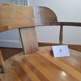 Pair of old pine armchairs