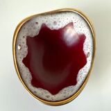 Earthenware pocket tray, red covered and foam with gilding