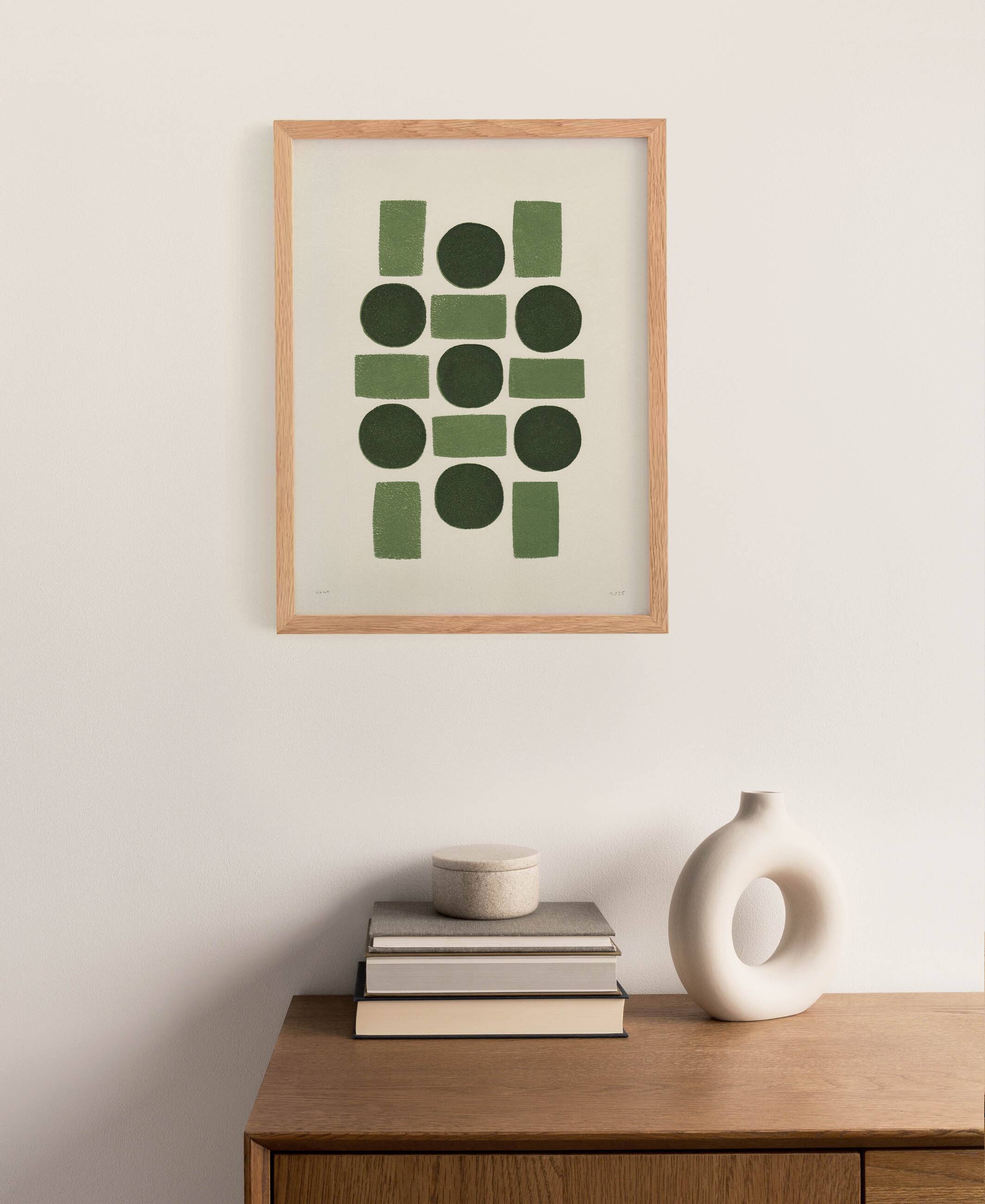 Abstract geometric painting - 30x40cm - acrylic on paper signed Eawy