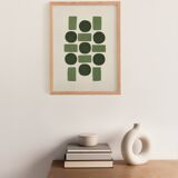 Abstract geometric painting - 30x40cm - acrylic on paper signed Eawy