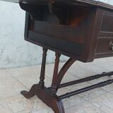 English double-sided mahogany desk