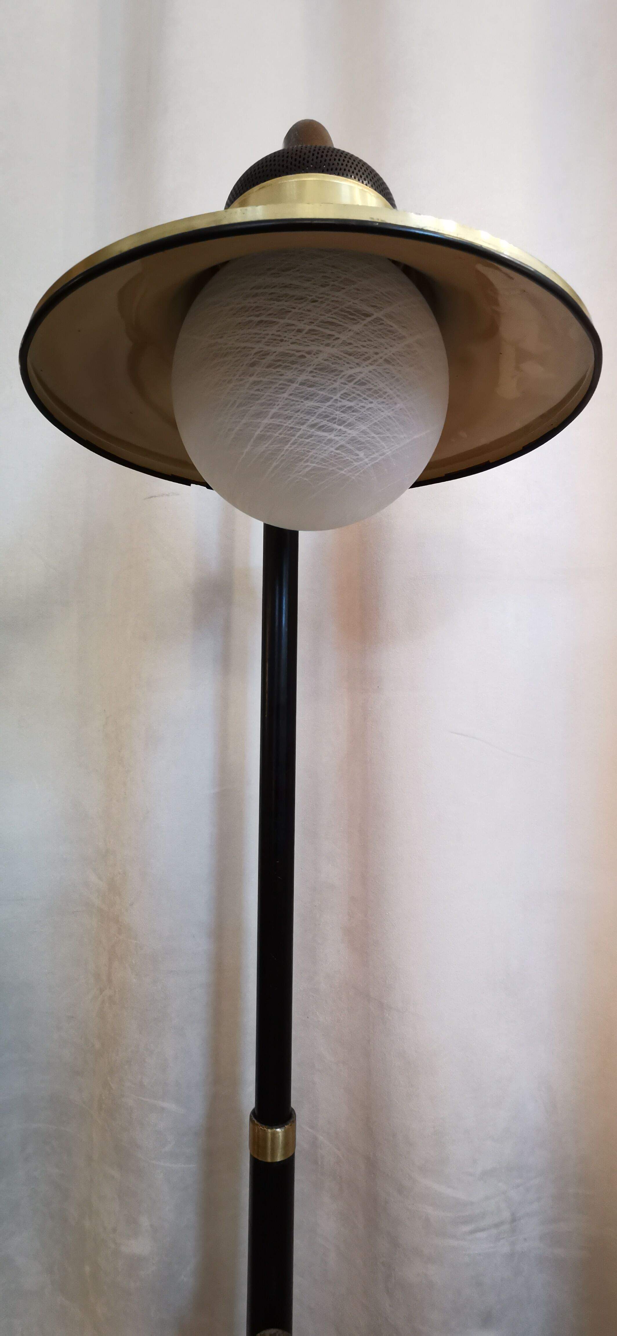 Black metal bell lamppost and 60s brass