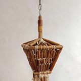 Suspension bambou et macramé. Espagne, années 1980.