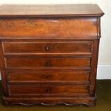 19th-century walnut and marble toilet commode in Louis Philippe style