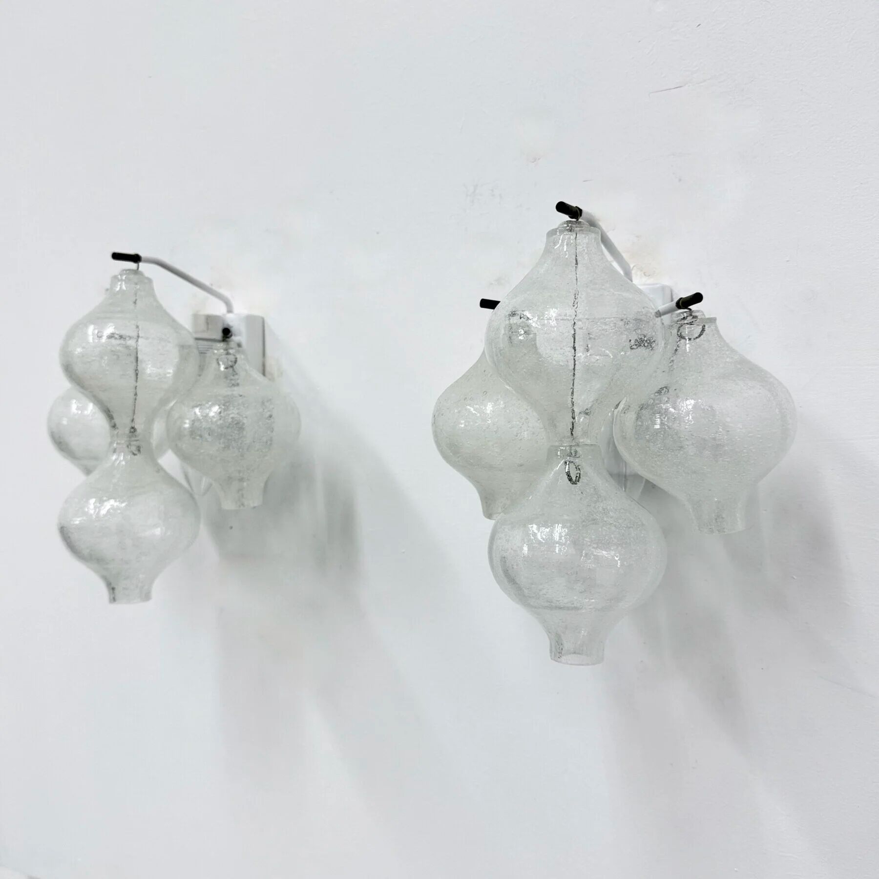 Mid-century Tulipan glass pair of sconces by Kalmar, Austria, 1960s