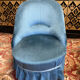 2 toad armchairs in blue velvet