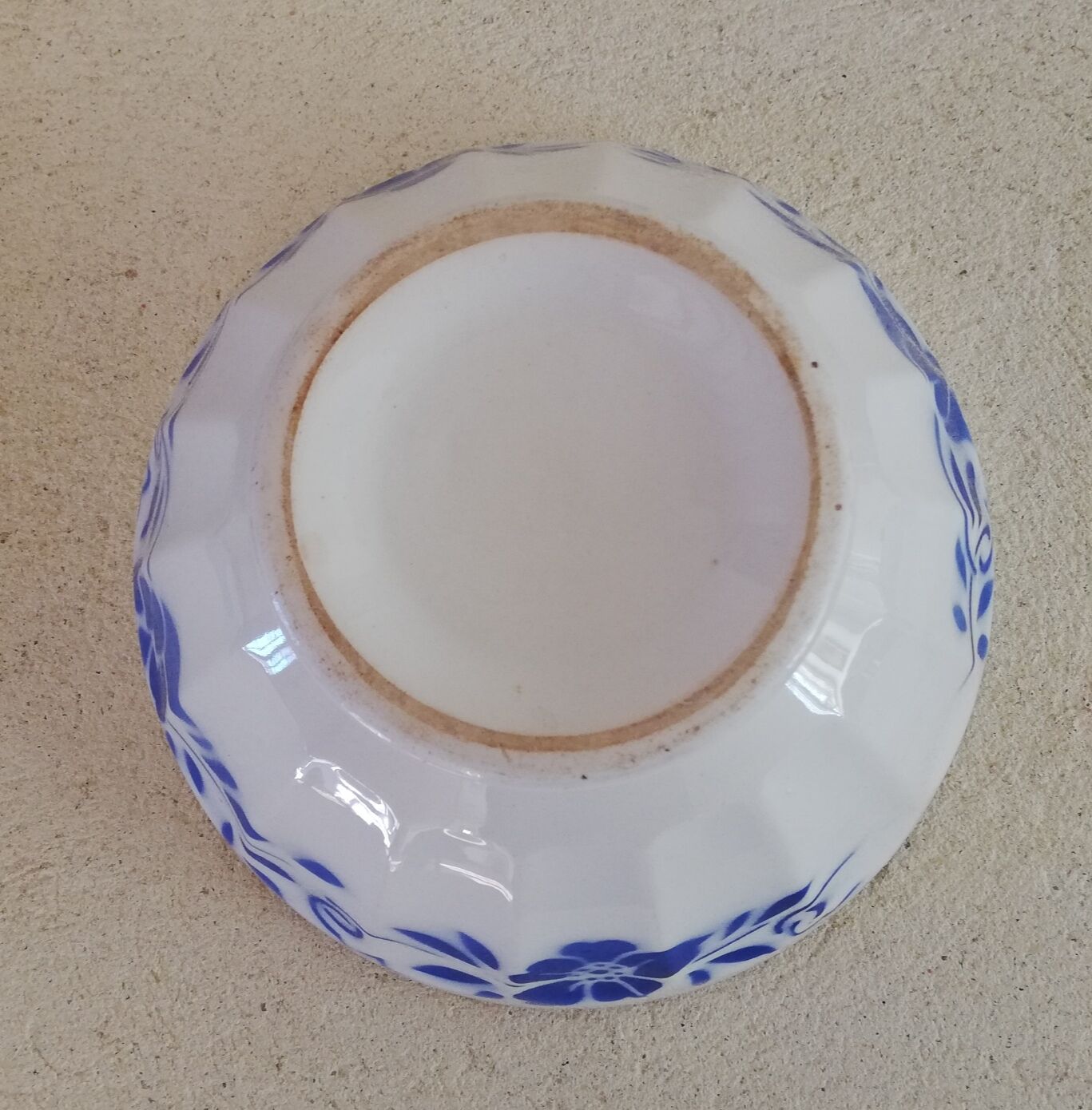 Old faceted iron earth bowl