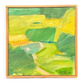 Original Swedish Oil on Canvas – “Early Summer Landscape” by Rolf Andersson – Signed – 2003 – Vintage & Framed – 24.5 × 24.5 cm