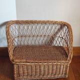 Wicker toy chest bench