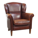 Sheepskin Leather Wingback Chair