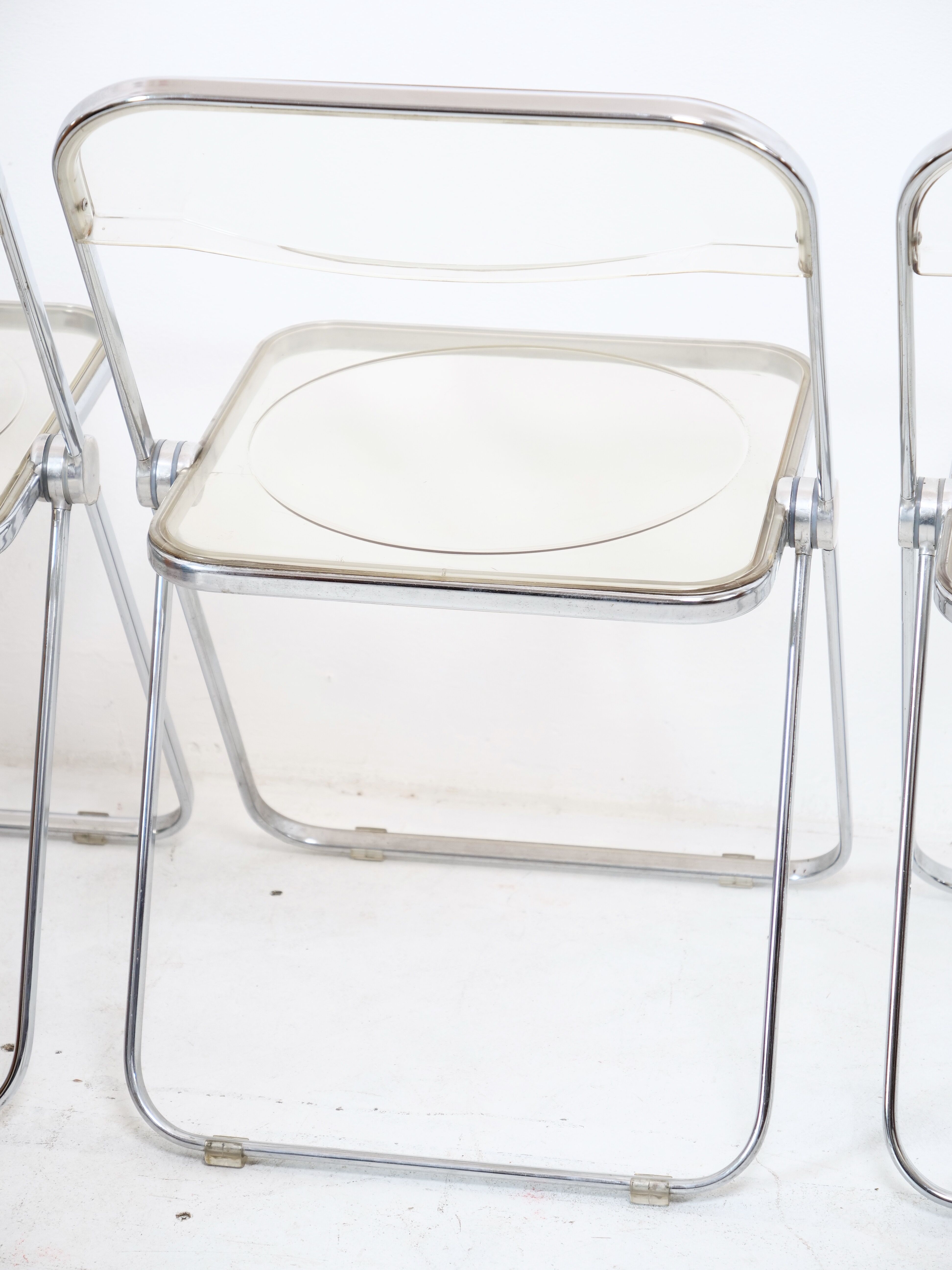 Suite of 4 Plia chairs by Giancarlo Piretti for castelli