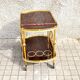 Vintage bar trolley in matte gold metal and melamine 1960