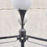 Space age floor lamp, chrome and opaline glass, 1970.